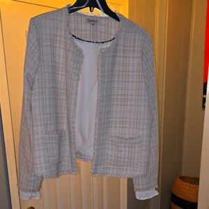 Nanette Lepore White Tan  Tweed Women's Jacket